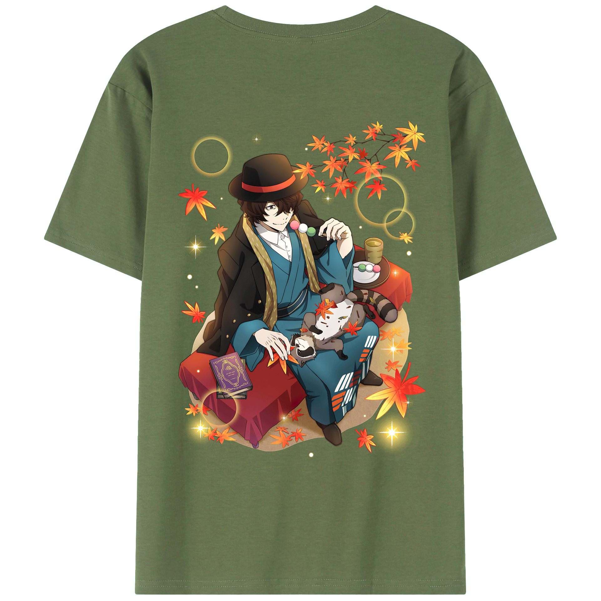 （画像用） 文豪ストレイドッグス Bungo Stray Dogs 綿100％ メンズ半袖Tシャツ（バックプリント） 通気性